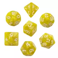 Ilustracja Komplet kości REBEL RPG - Perłowe - Jasnożółte